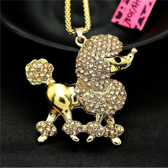 betsey johnson poodle necklace